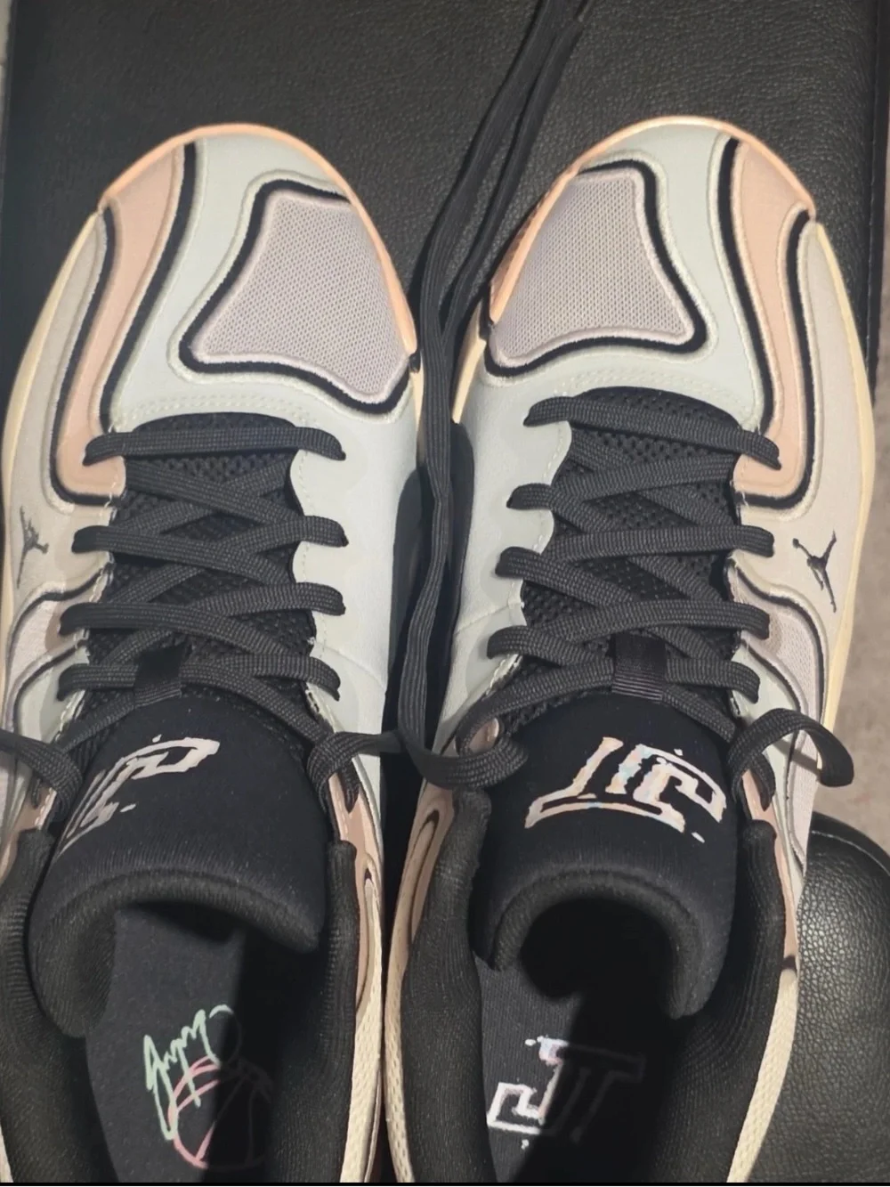 Jordan Men's Athletic Shoes in Pastel Multicolor with Black Accents